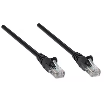 Intellinet tinklo jungiamasis kabelis, Cat6, 7,5 m, juodas, CCA, U/UTP, PVC, RJ45, paauksuoti kontaktai, su apsauga nuo užkliuvimo, su gaubtu, viso gyvenimo garantija