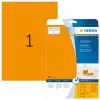Neoniniai lipdukai HERMA A4 210x297 mm švytinčiai oranžiniai matinis popierius 20 vnt.