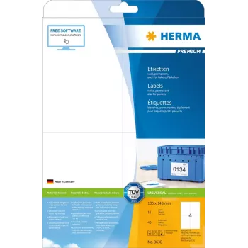 Lipnūs spausdintuvo lipdukai HERMA 8630 A4 105x148 mm