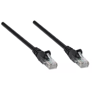 Intellinet tinklo jungiamasis kabelis Cat5e 0,5 m juodas CCA U/UTP PVC RJ45 auksuoti kontaktai be užkabinimo su gaubteliu visą gyvenimą garantija
