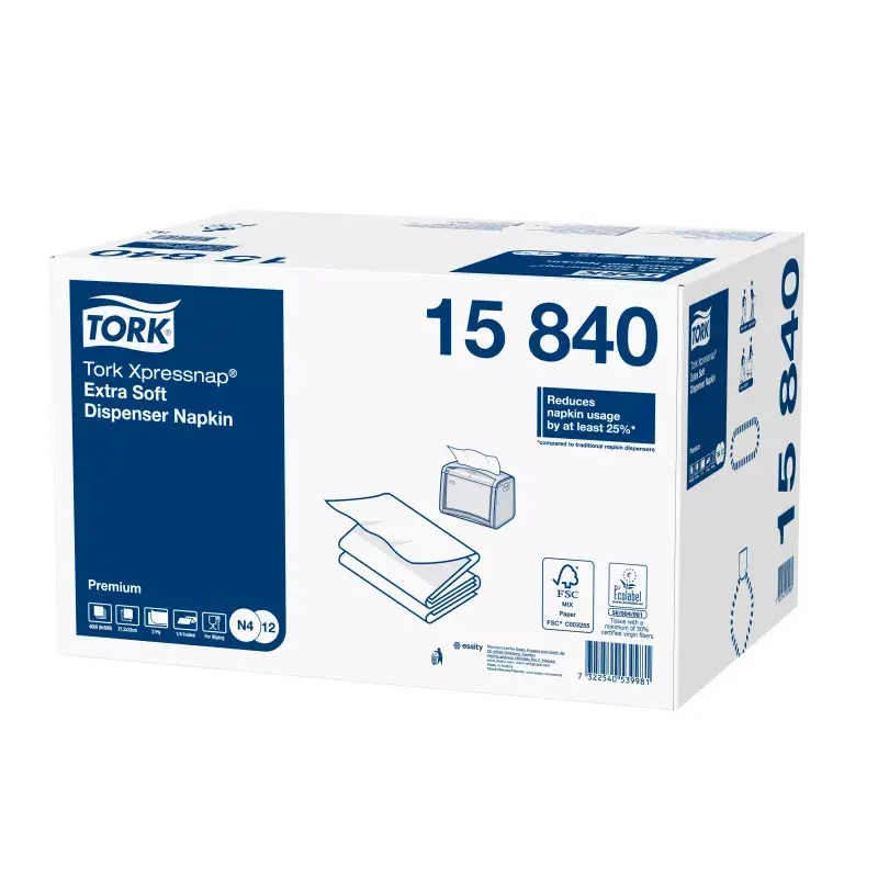Popierinės servetėlės Tork 15840 baltos 500 vnt.