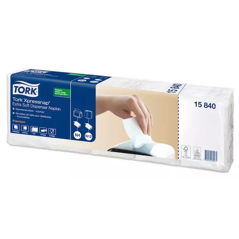 Popierinės servetėlės Tork 15840 baltos 500 vnt.
