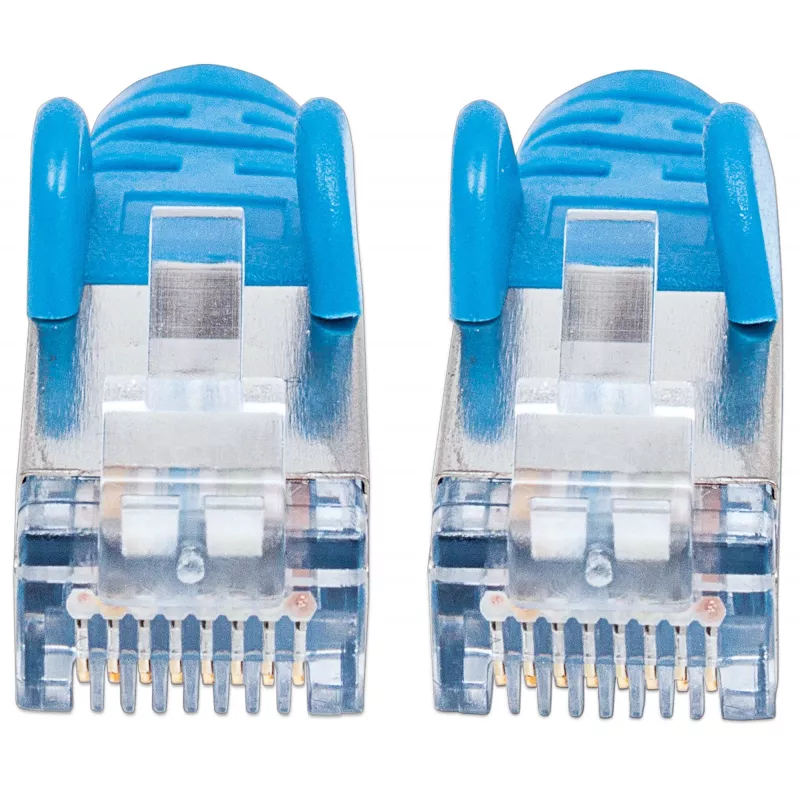 Intellinet tinklo lizdinis laidas, Cat6, 7,5 m, mėlynas, varinis, S/FTP, LSOH/LSZH, PVC, RJ45, auksuoti kontaktai, su apsauga nuo užkabinimo, su gaubtu, viso gyvenimo garantija