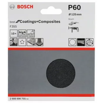 Bosch 2 608 606 755 šlifavimo popieriaus lapai P60 10 vnt.