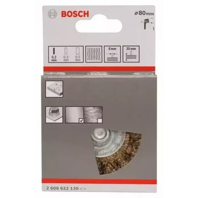Šepečių ratas Bosch 2 608 622 130 8 cm skersmens, 8 mm kotu