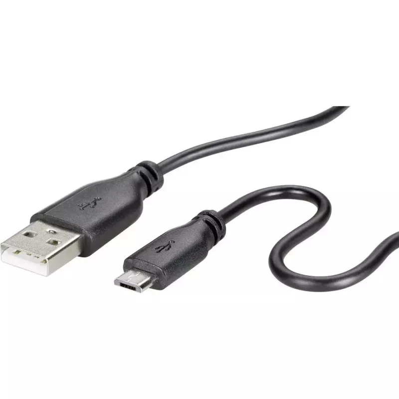 USB 2.0 duomenų laidas Renkforce RF-4032111, USB A – Micro-USB B, 1 m, juodas