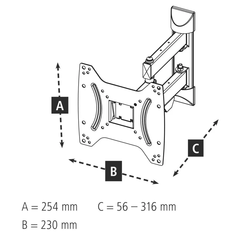 Hama 00118101 TV laikiklis sieninis 121,9 cm (48 colių) Juodas