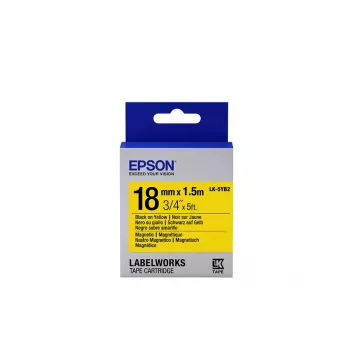 Epson LK-5YB2 magnetinė juosta etiketėms, juoda/ geltona, 18 mm (1,5 m)