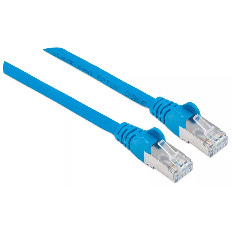 Intellinet tinklo jungiamasis kabelis Cat6A, 30 m, mėlynas, varinis, S/FTP, LSOH / LSZH, RJ45, paauksuoti kontaktai, su apsauga nuo užkliuvimo, su gaubtuku, viso gyvenimo garantija
