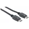 Manhattan DisplayPort 1.1 laidas, 4K@60Hz, 10 m, vyriškas į vyrišką, su užraktu, visiškai ekranuotas, juodas, garantija visam laikui