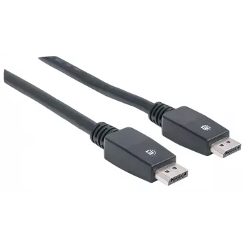 Manhattan DisplayPort 1.1 laidas, 4K@60Hz, 10 m, vyriškas į vyrišką, su užraktu, visiškai ekranuotas, juodas, garantija visam laikui