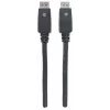 Manhattan DisplayPort 1.1 laidas, 4K@60Hz, 10 m, vyriškas į vyrišką, su užraktu, visiškai ekranuotas, juodas, garantija visam laikui