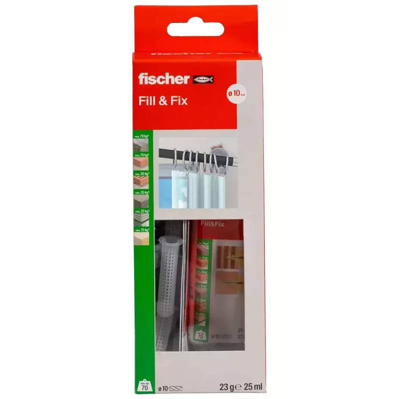 FISCHER sieninis kaištis 51097 – vieno gabalo tvirtinimo elementas patikimam fiksavimui