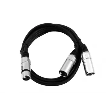 Audio kabelis XLR (3 kontaktų) 2 x XLR (3 kontaktų) juodas Omnitronic 30225204