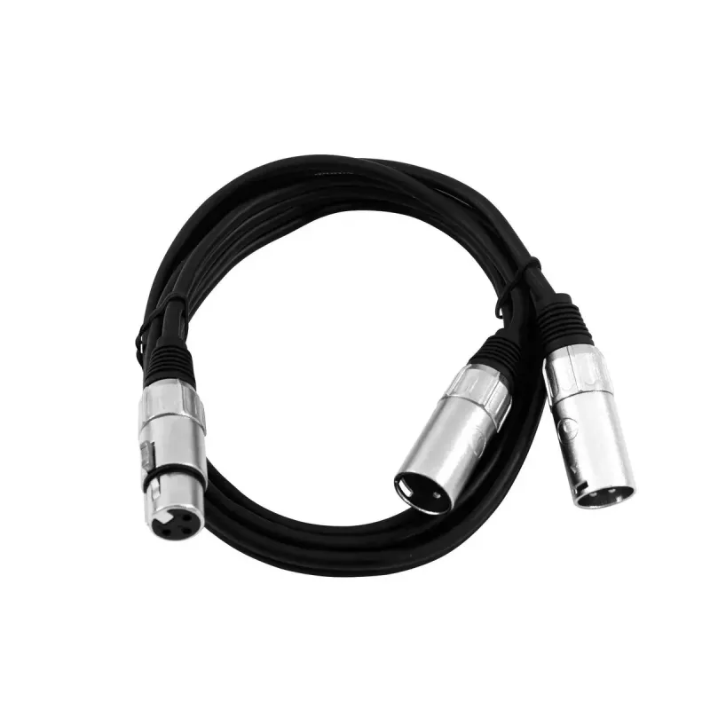 Audio kabelis XLR (3 kontaktų) 2 x XLR (3 kontaktų) juodas Omnitronic 30225204