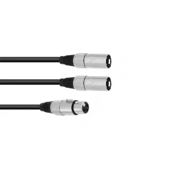 Audio kabelis XLR (3 kontaktų) 2 x XLR (3 kontaktų) juodas Omnitronic 30225204