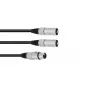 Audio kabelis XLR (3 kontaktų) 2 x XLR (3 kontaktų) juodas Omnitronic 30225204