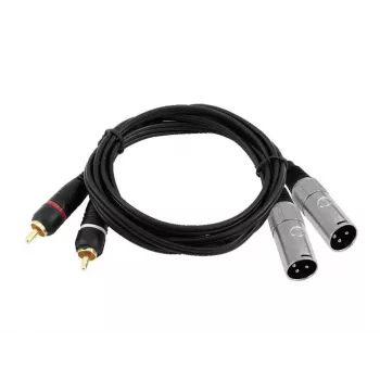 Audio kabelis Omnitronic 3022522D 3 m 2 x XLR 2 x RCA juodas