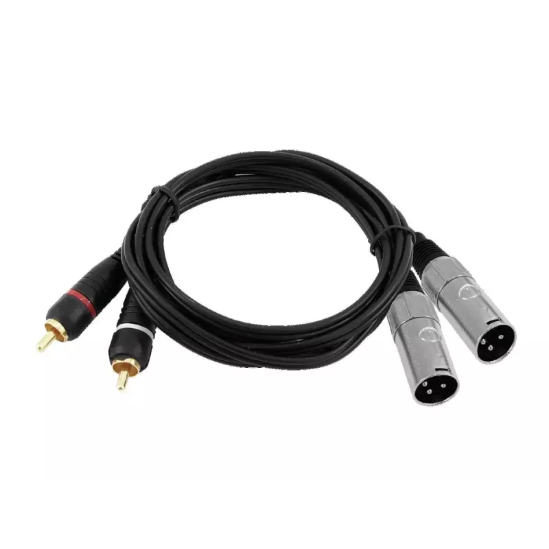 Audio kabelis Omnitronic 3022522D 3 m 2 x XLR 2 x RCA juodas