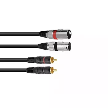 Audio kabelis Omnitronic 3022522D 3 m 2 x XLR 2 x RCA juodas