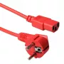 Maitinimo laidas ACT CEE 7/7 (kampu) į C13, 5 m, 250 V 10 A, raudonas