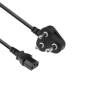 Maitinimo laidas ACT Powercord India/SA kištukas - C13 juodas 2,5 m