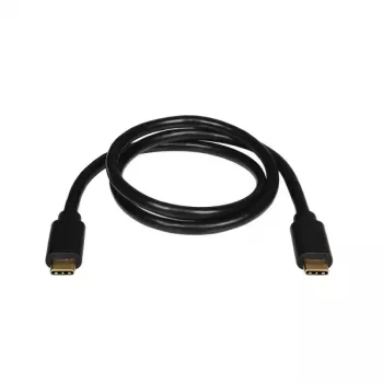 USB-C į USB-C laidas, 1 m, juodas, 10 Gbit/s, 60 W PD, 90° jungtis