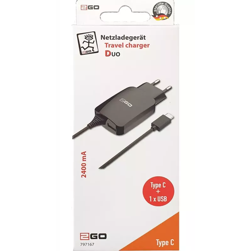 Įkroviklis 2GO 797167 Universal Black AC 5V 1.4m laidas