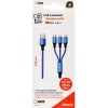 USB laidas 2GO 797151 1,5 m USB B USB-C/Micro-USB B/Lightning juodas mėlynas