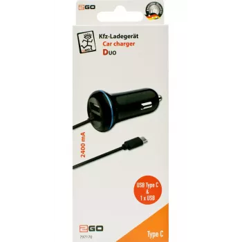 Automobilinis USB įkroviklis 2GO 797170 Universalus 12/24V, juodas, 1,4 m