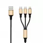 USB laidas 2GO 797152 3 m USB B / USB C / Micro-USB B / Lightning juodas auksinis