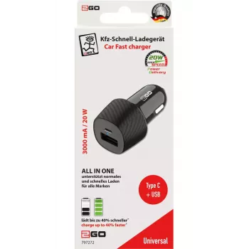 Automobilinis greitasis įkroviklis 2GO 797272 Universal Black
