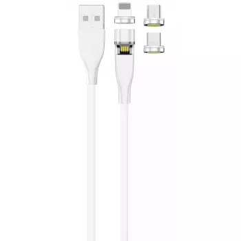 USB laidas 2GO 797317 1 m USB B USB C/Micro-USB B/Lightning baltas