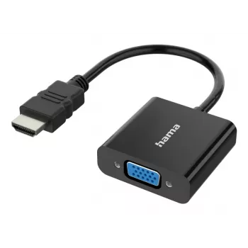 HAMA HDMI į VGA adapteris Classic Line 00300091 — HDMI (įvestis) į VGA (išvestis), Full HD 1080p