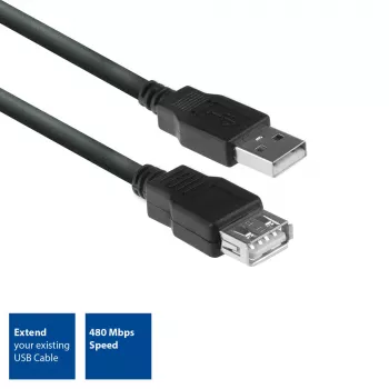 ACT USB 2.0 ilginimo laidas A kištukas – A lizdas 3 m