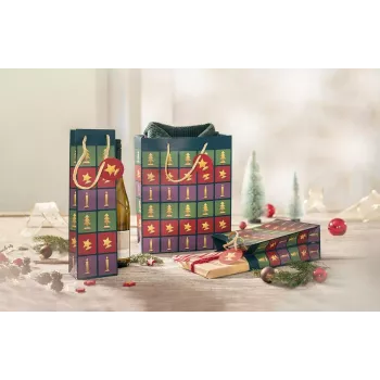 Dovanų maišelis Sigel GT046 Žalia Raudona Violetinė 260x120x330 mm