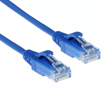 ACT Blue 0,15 m LSZH U/UTP CAT6 plonas pataisymo laidas su apsaugotais RJ45 kištukais