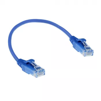 ACT Blue 0,15 m LSZH U/UTP CAT6 plonas pataisymo laidas su apsaugotais RJ45 kištukais