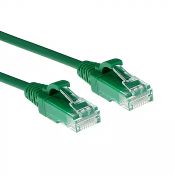 ACT Green 0,15 m LSZH U/UTP CAT6 plonas jungiamasis kabelis su apsaugotais RJ45 kištukais