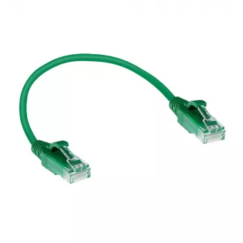 ACT Green 0,15 m LSZH U/UTP CAT6 plonas jungiamasis kabelis su apsaugotais RJ45 kištukais
