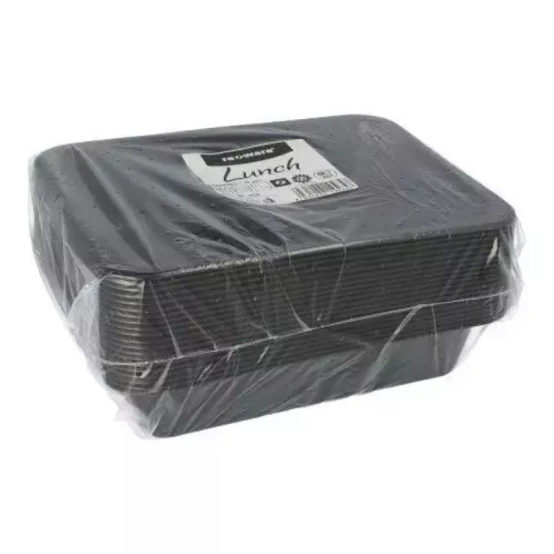 Vienkartinis maisto indas Papstar 96552 Polipropilenas Juodas 227x178x45mm