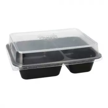 Vienkartinis maisto laikymo indas Papstar 96553 polipropilenas juodas 227x178x45mm