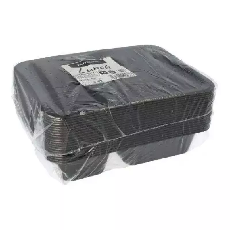 Vienkartinis maisto laikymo indas Papstar 96553 polipropilenas juodas 227x178x45mm