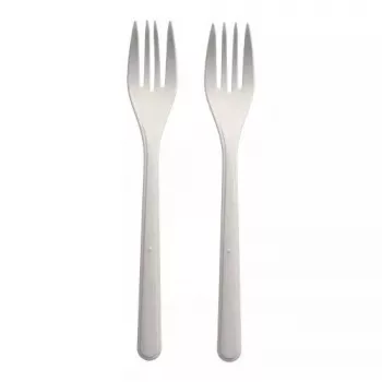 Vienkartinė šakutė Papstar 96427, polipropilenas, 50 vnt., balta, 185 mm