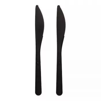 Vienkartinė šakutė Papstar 96436, polistirolas, 50 vnt., juoda, 185 mm