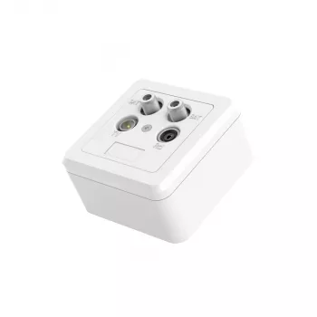 Hama 00205354 kištukinis lizdas 2x SAT + TV + Radijo baltas