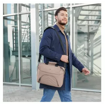 Hama Premium Lightweight kuprinė 35,8 cm (14,1 colio) nešiojamam kompiuteriui smėlio spalvos