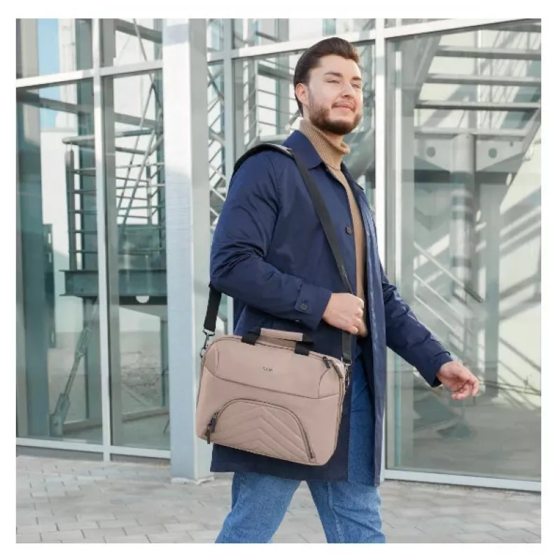 Hama Premium Lightweight kuprinė 35,8 cm (14,1 colio) nešiojamam kompiuteriui smėlio spalvos