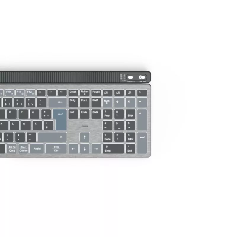 Hama WK-750 belaidė klaviatūra Home/Office Bluetooth QWERTZ vokiška antracito, juodos, mėlynos spalvos