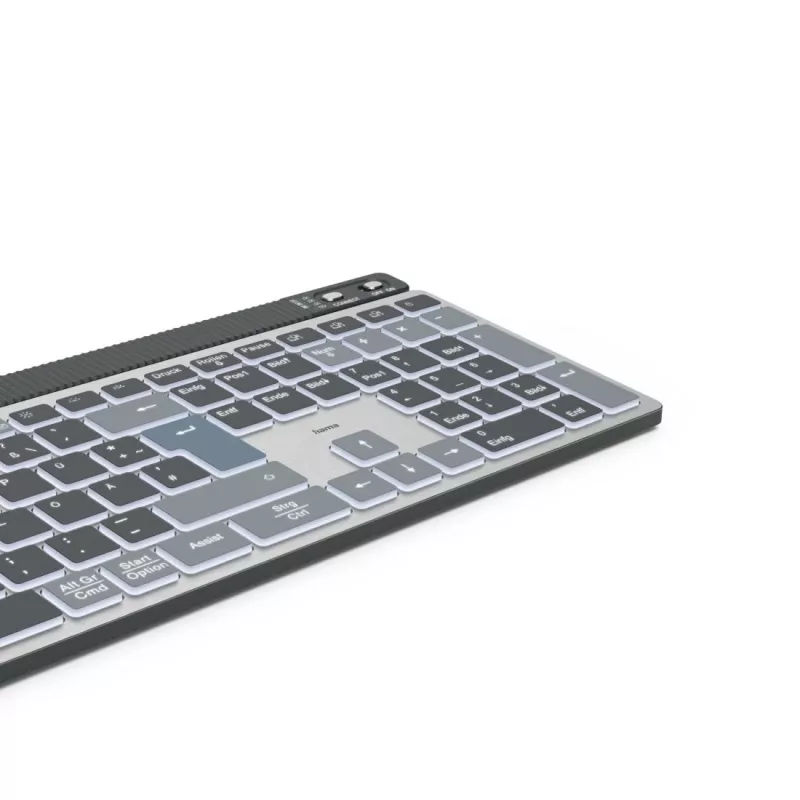 Hama WK-750 belaidė klaviatūra Home/Office Bluetooth QWERTZ vokiška antracito, juodos, mėlynos spalvos